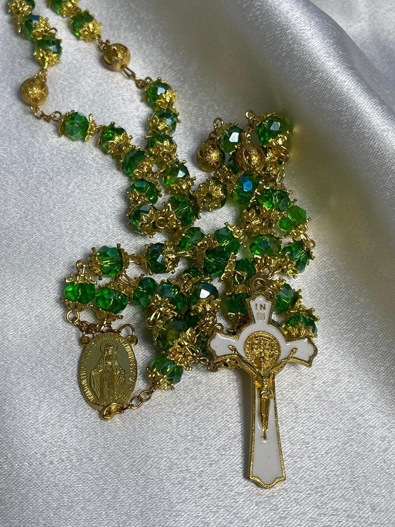 Rosary beads made at the Holy Land with Crucifix, rosary beads, rosary beads catholic, rosary beads first communion, rosary necklace