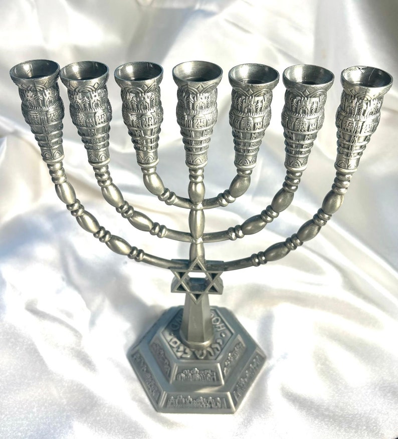 Menorah, Judaica from Israel, Bar Mitzvah, Jewish gift, Handmade Menorah, Judaica Decor, Decorative Menorah, star of david, Hanukkah gifts
