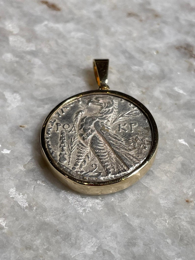 Authentic Tyre AR Shekel coin Year 48/49d.c year 171, 14K gold, Authentic Rare Drachma, Rare Coin, mens necklace, Shekel coin, gold pendant