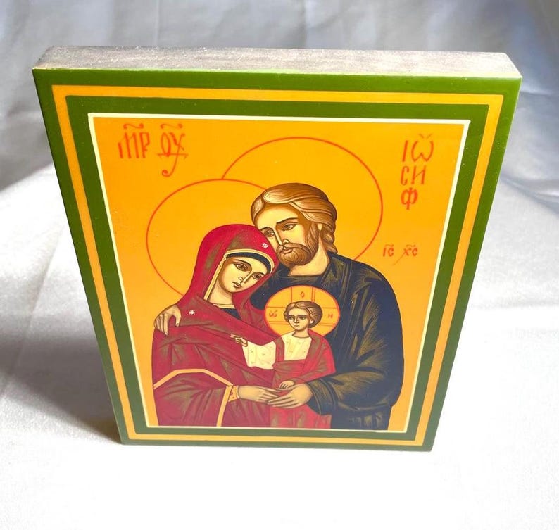 The Holy Family icon, Catholic icon, Handmade icon on natural wood, Christmas Gift, christian gift, Christian wood icons, Orthodox gifts