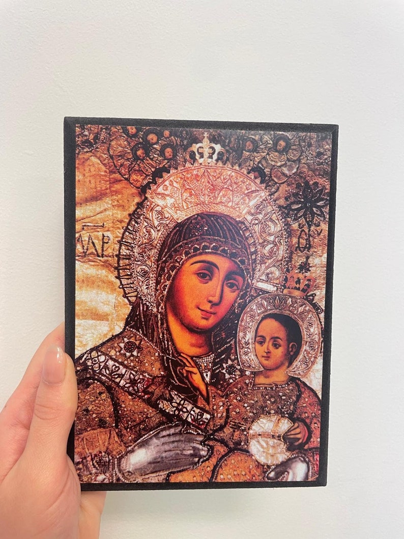 Virgin Mary of Passion, Orthodox Icon, Handmade icon on natural wood, Christmas Gift, christian gift, Christian wood icons, Orthodox gifts