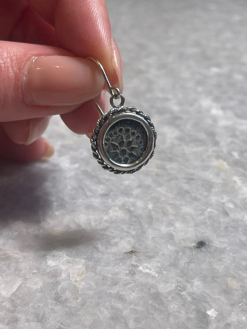 Authentic Widows Mite Coin Earrings, 925 Silver, Biblical jewelry, Christian earrings, Ancient coin, mite earrings, Christian gift