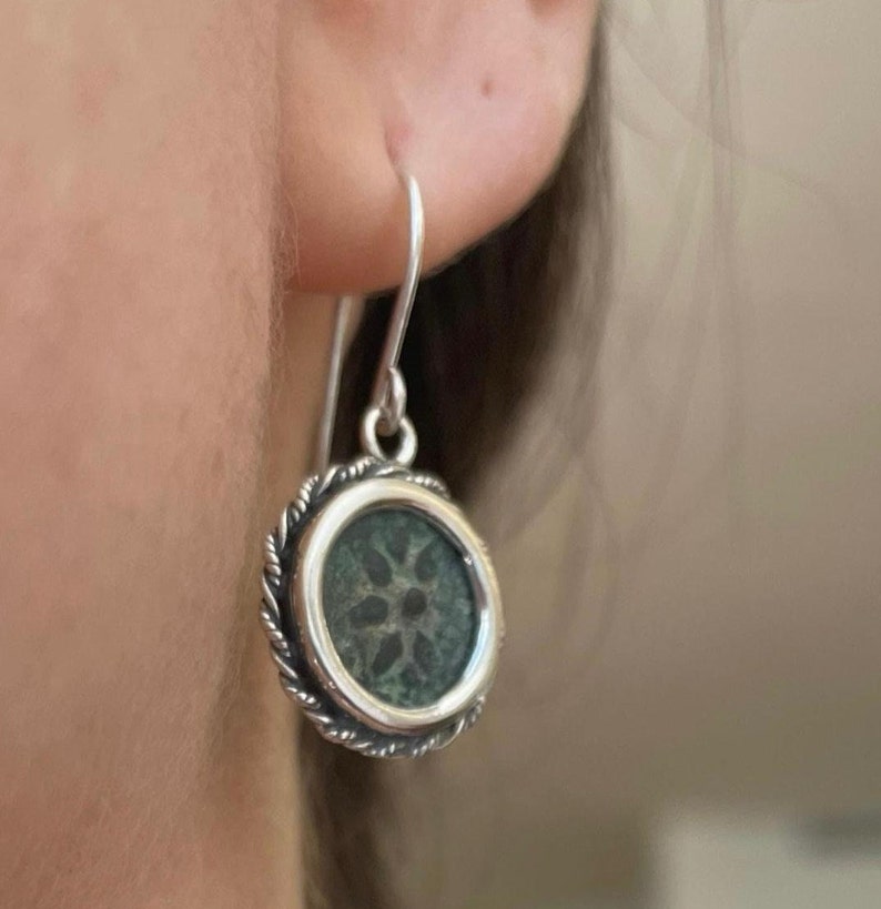 Authentic Widows Mite Coin Earrings, 925 Silver, Biblical jewelry, Christian earrings, Ancient coin, mite earrings, Christian gift