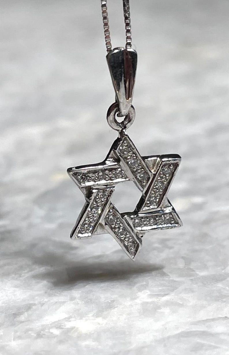 Diamond Magen David Necklace, Jewish Charm, Jewish Necklace, Jewish Jewelry Judaica, Jewish Charm, Small Star of David Necklace