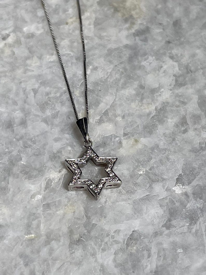 Diamonds Star of David Necklace, 14k Gold, bat mitzvah gift, Dimonds Magen David pendant, jewish star necklace, 14k judaica