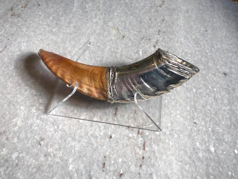 Silver Plated Rams Horn Shofar for Anointing Oil, Kosher Polish Shofar, Genuine Shofar Horn, Ram Shofar Horn, Anointing Oil, christian gift