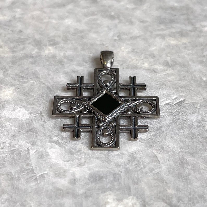 Nano Bible Jerusalem Cross necklace, 925 silver, Cross Pendant, Christian gift, Religious Gift, gift for her, gift for husband, unissex gift