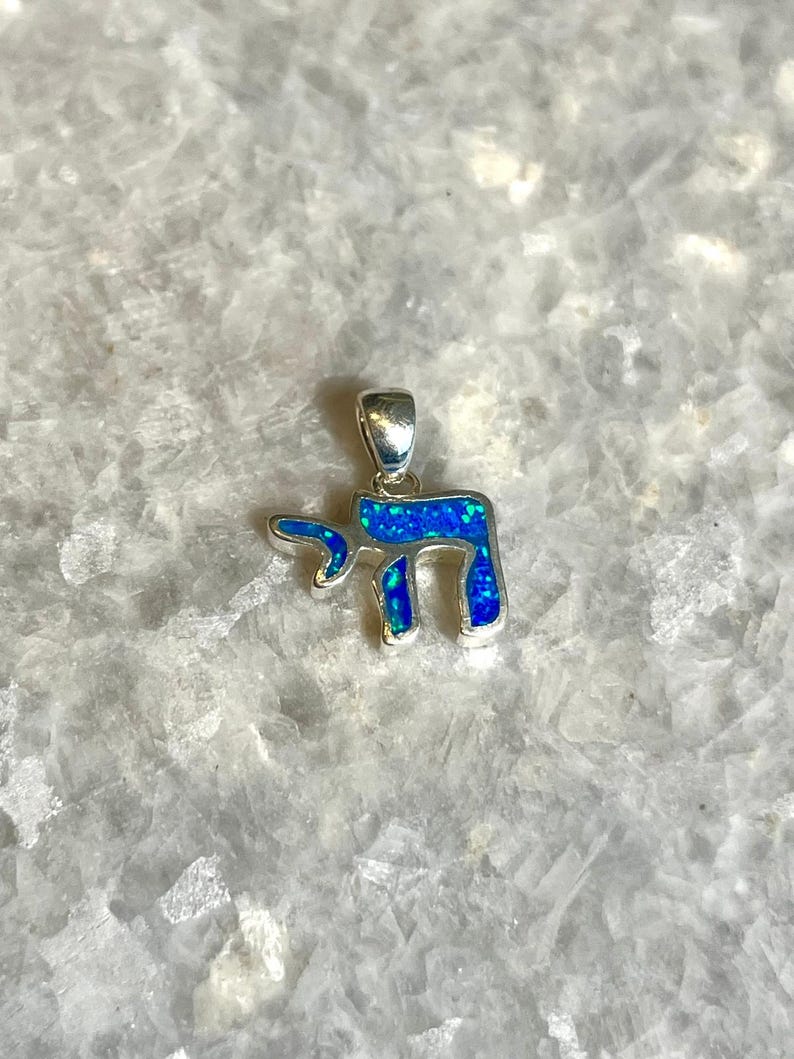 star of david and cross necklace, 925 Silver, opal necklace, blue&white opal necklace, jewish jewelry, christian jewelry, jerusalem jewelry