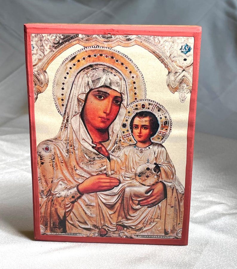 Virgin Mary Icon, Child Jesus icon, hand crafted icon on wood, Child Jesus icon, child Jesus icon, Christmas Gift, Orthodox icon, iconograph