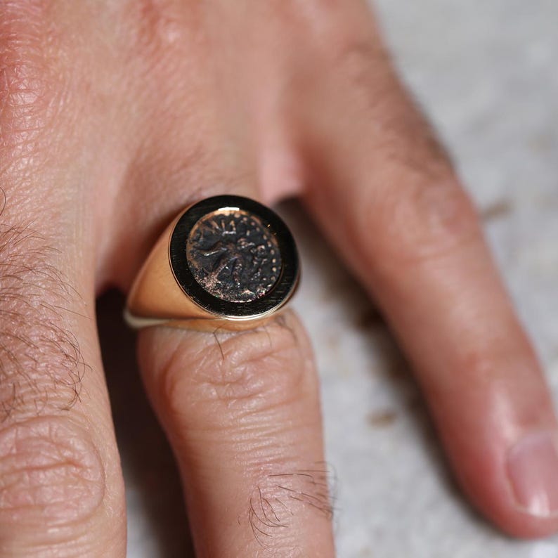 The Widow Mite Authentic Coin ring, Mite Ring, 14K solid gold, Christian gift, Religious jewelry, gift for her, gift for Fathers, Unissex ri