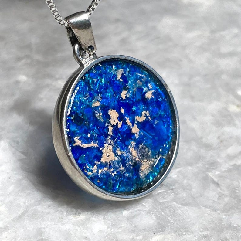 Tree of life Sterling Silver Pendant roman Glass, 925 silver , Christian gift, gift for her, Gift for him , Roman glass silver , unissex