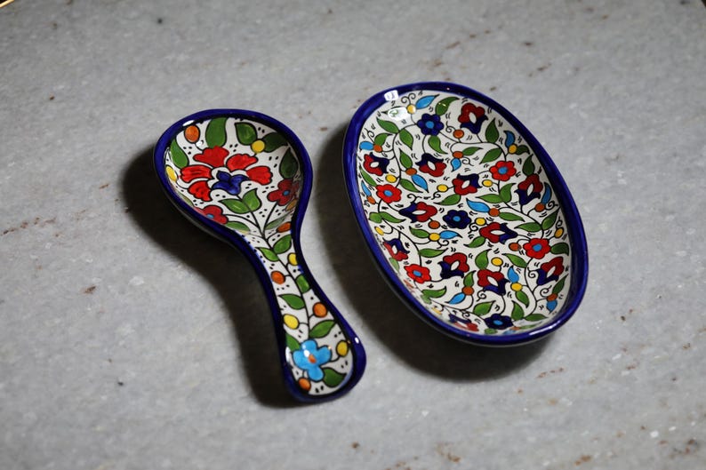 Ceramic Spoon Rest, Handmade pottery, Spoon rest, Kitchen decor, Spoon holder for kitchen, Judaica from Israel, Home Decor, New Home Gift