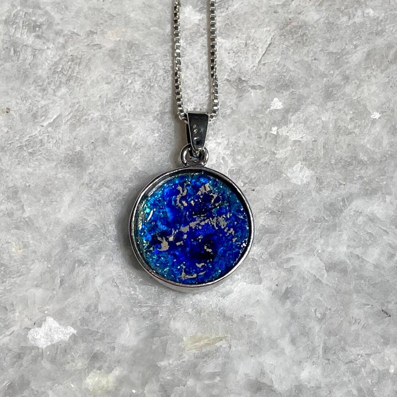 Messianic Sterling Silver Pendant with roman Glass, 925 silver , Christian gift, gift for her, Gift for him , Roman glass silver , unissex