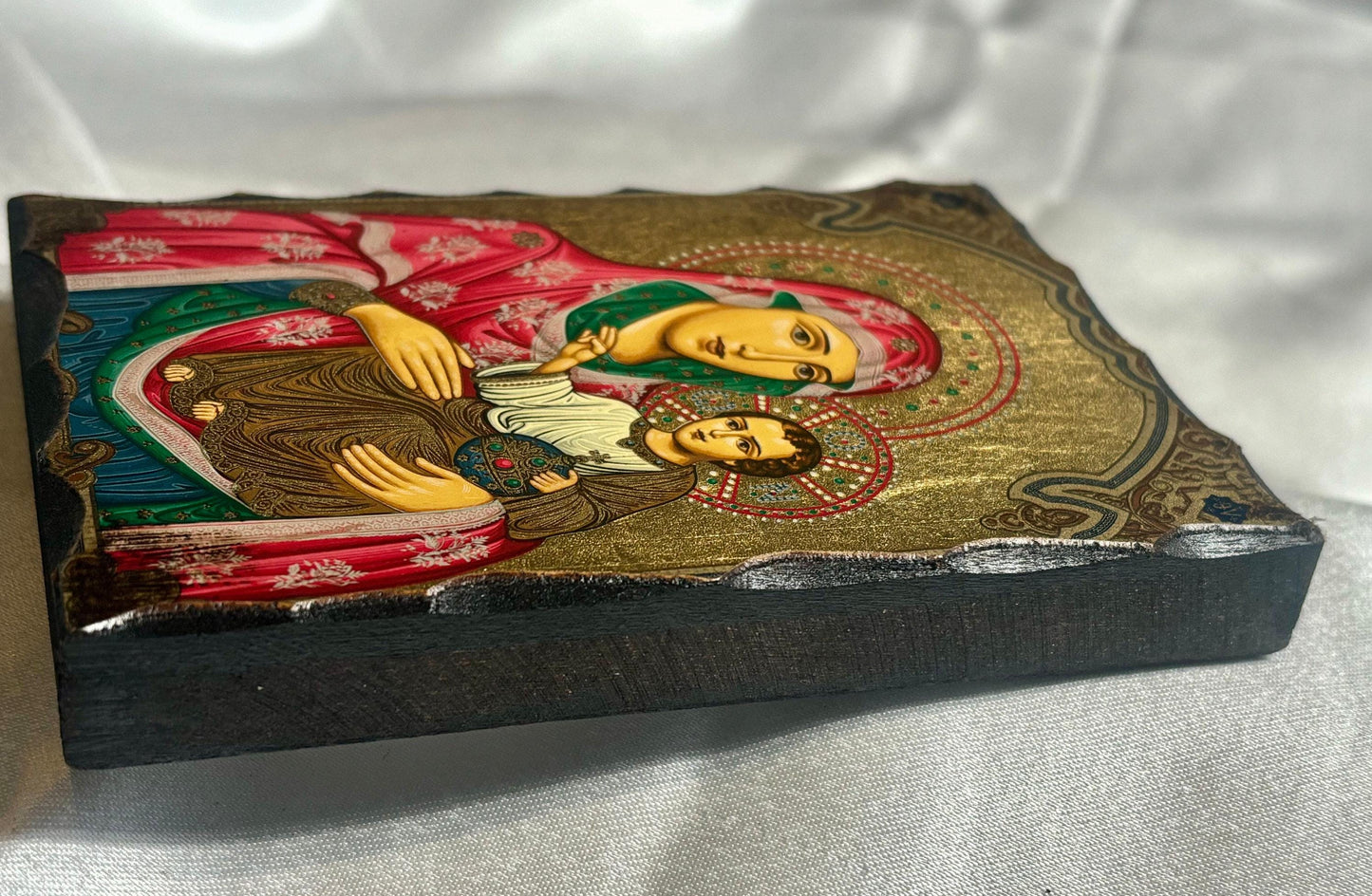 Virgin Mary of Passion, handmade icon, Handmade icon on natural wood, Christmas Gift, christian gift, Christian wood icons, orthdox icon