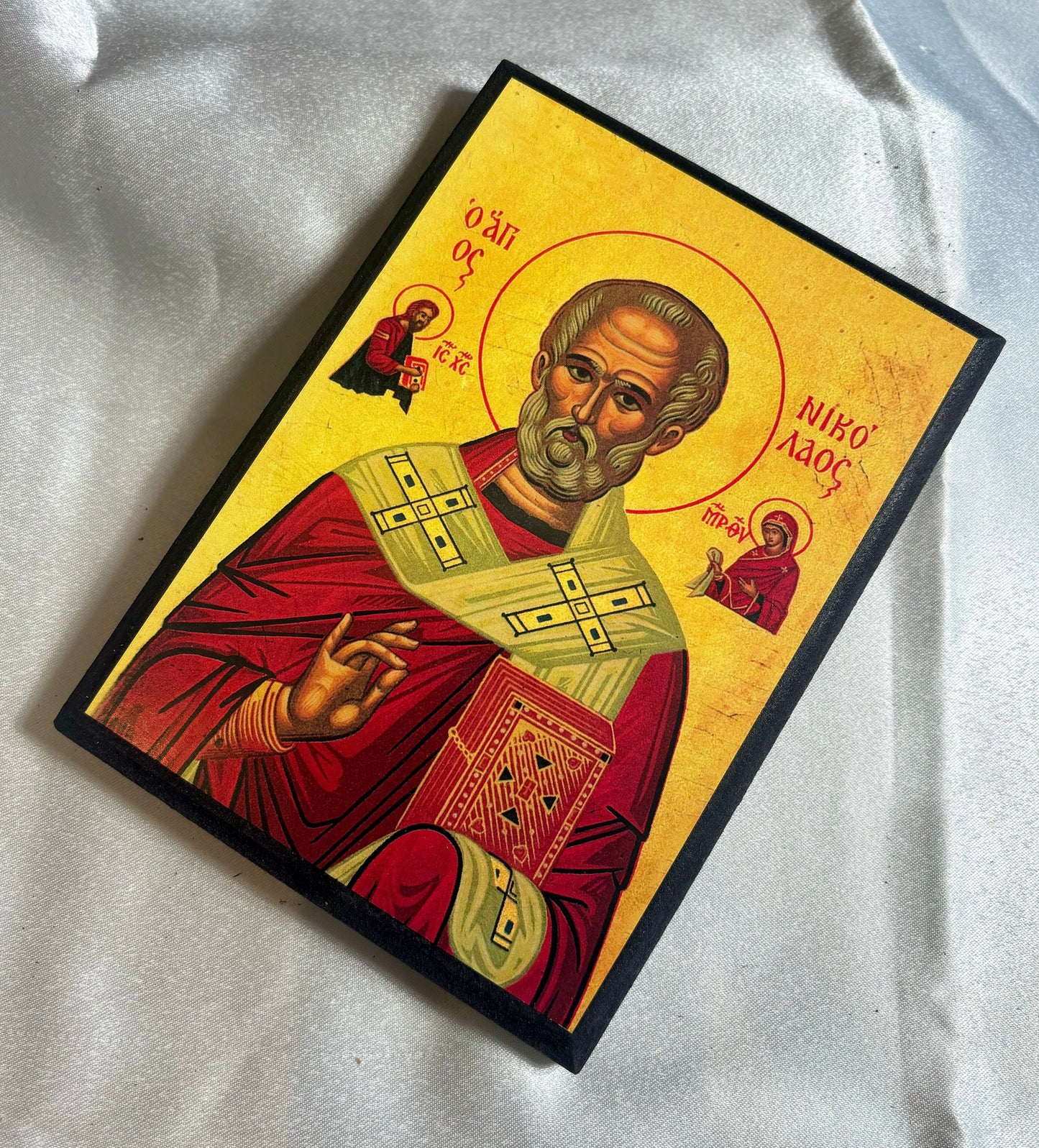 Saint Nicholas Icon, icon on wood, Christmas Gift, wood icon, Orthodox gift, Orthodox icon, Icon of Saint Nicholas Icon