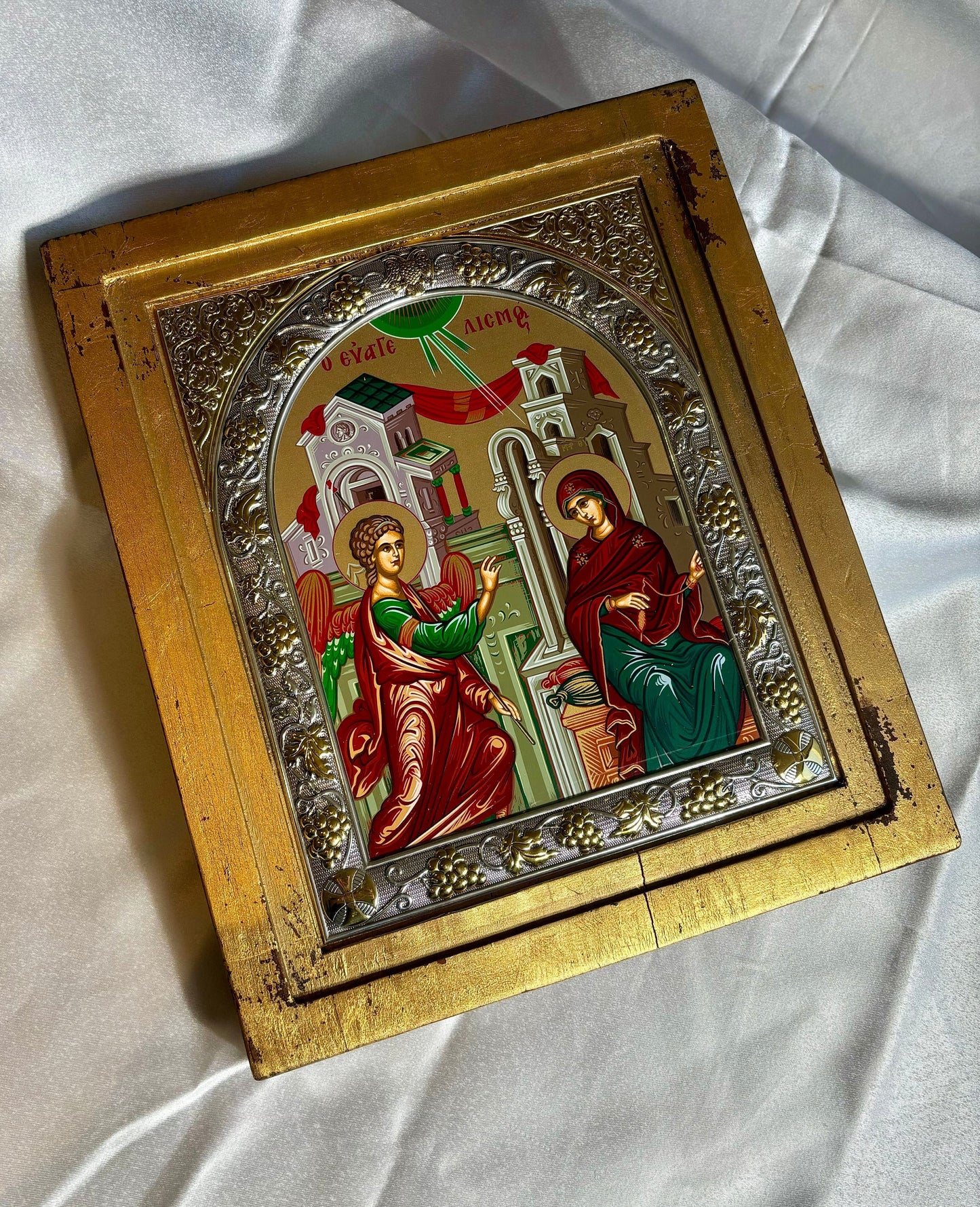 The Significance of the Annunciation of the Blessed Virgin Mary, Handmade icon on natural wood, Christmas Gift, christian gift, wood icons