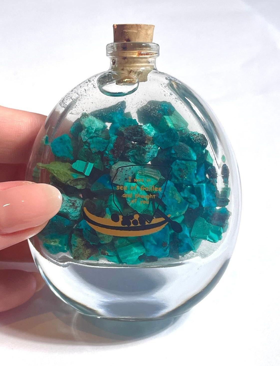 Vial with Rare Eilat Stones Gemstone, Crystal Israel, King Solomon, Mine Rough Timna, rare eilat stone, Rough Eilat Stone, Jesus boat