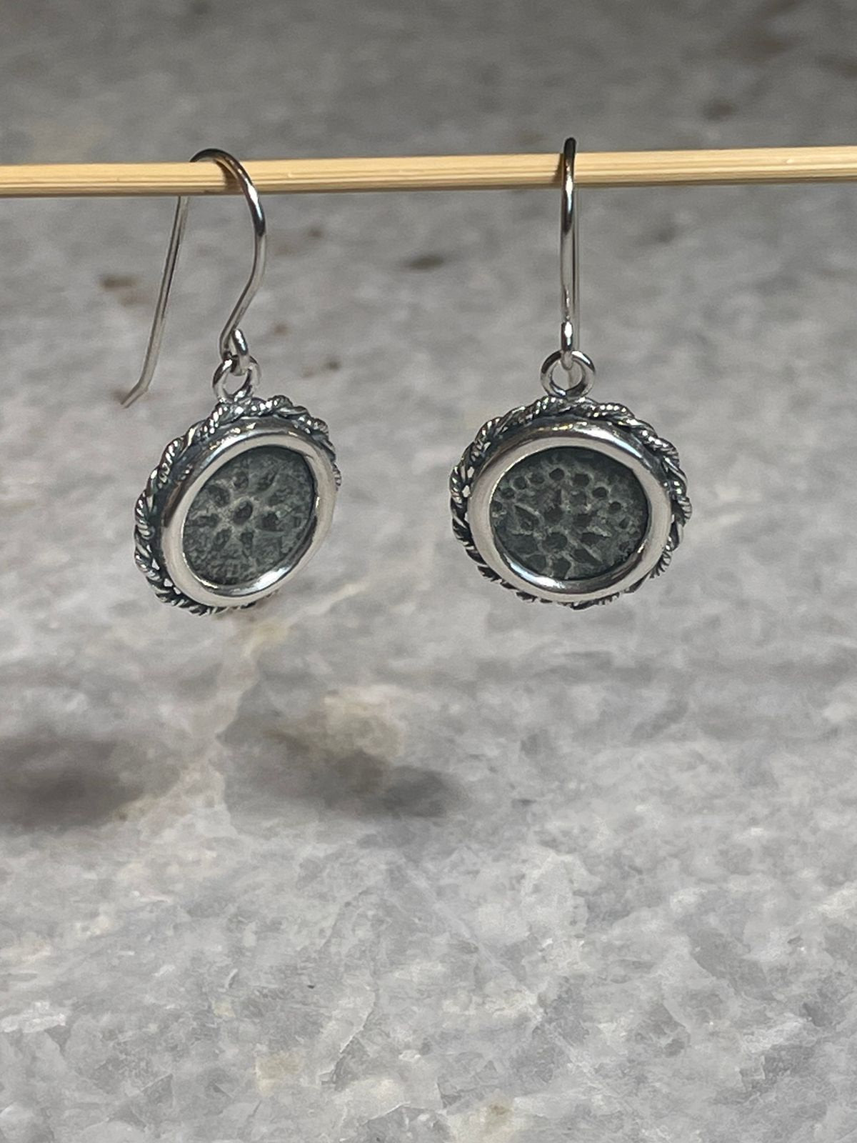 Authentic Widows Mite Coin Earrings, 925 Silver, Biblical jewelry, Christian earrings, Ancient coin, mite earrings, Christian gift