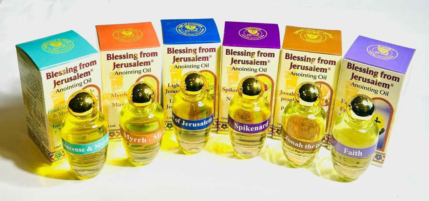 6 Anoiting oil Set from the holyland, anointing oil bottle set, anointing oil, anointing oil, christian gifts, gift for her, gifts for him