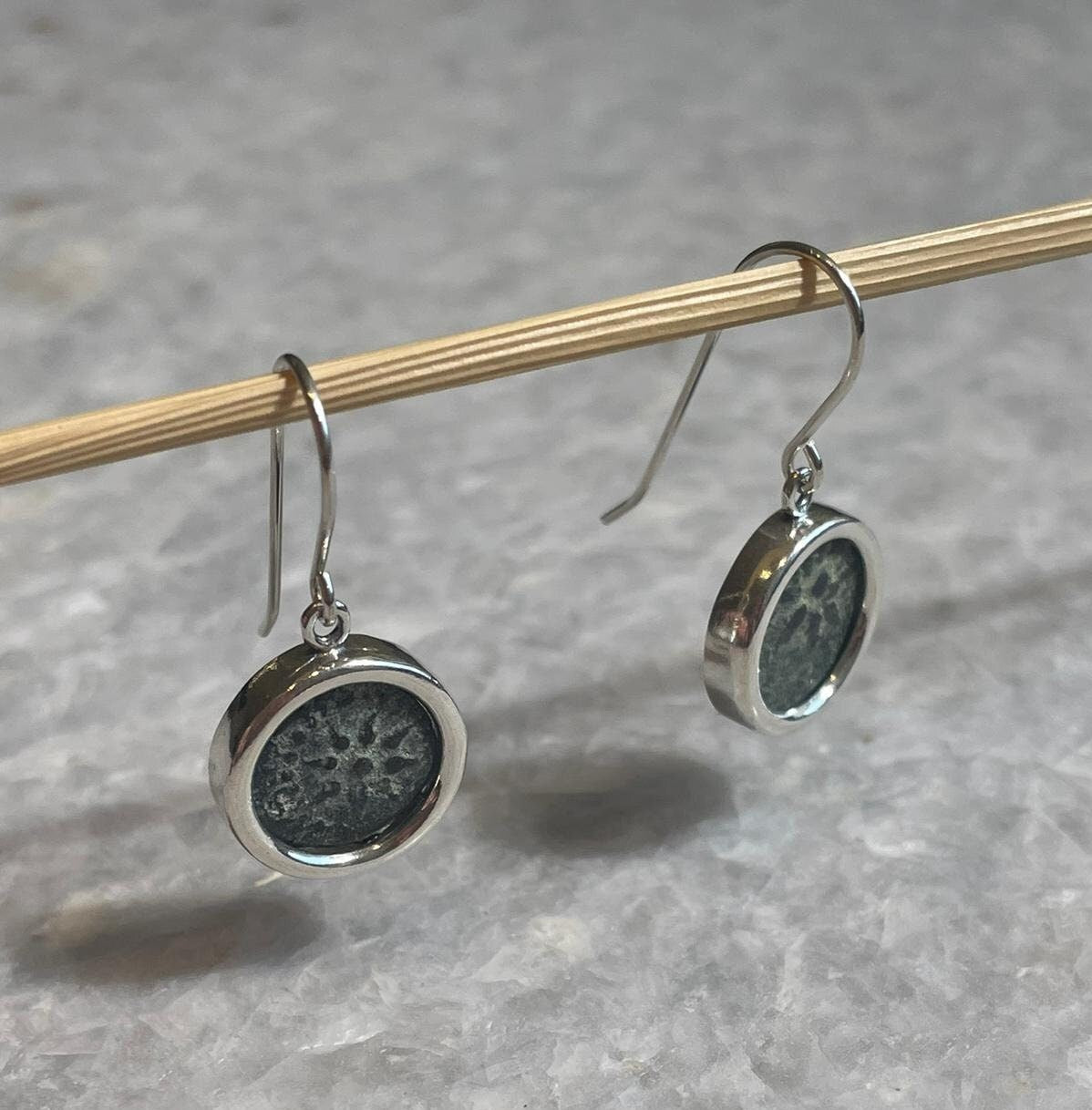Authentic Widows Mite Coin Earrings, 925 Silver, Biblical jewelry, Christian earrings, Ancient coin, bible earrings, Christian gift