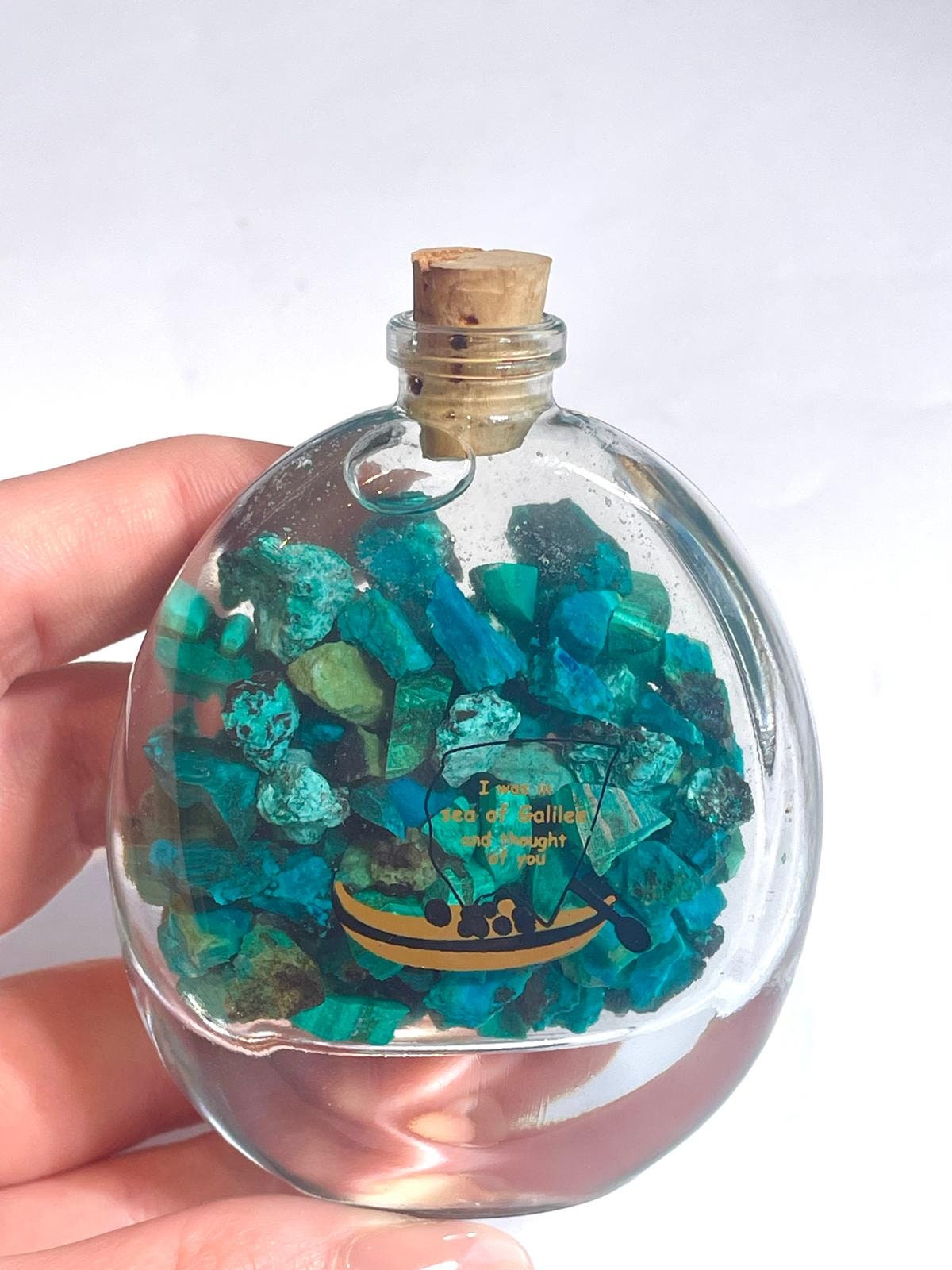 Vial with Rare Eilat Stones Gemstone, Crystal Israel, King Solomon, Mine Rough Timna, rare eilat stone, Rough Eilat Stone, Jesus boat