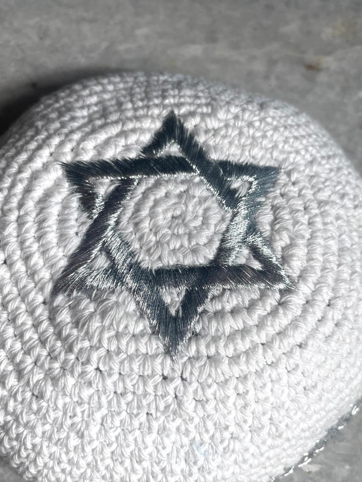 Star of david Knitted kippah, Knitted Yarmulke, made in israel, jewish gifts, magen david kippah, jewish kippah, bar mitzah gifts