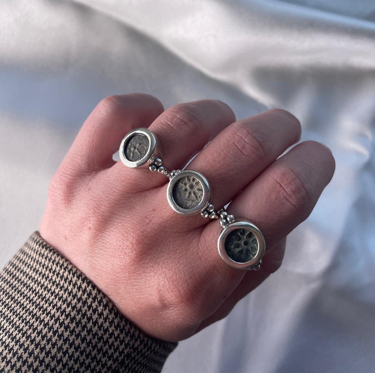 Authentic Widow Mite coin ring, 925 Silver, handmade ring, Ancient Coin Jewelry, Rare Coin, unique ring, mite ring, blessed ring, coin ring