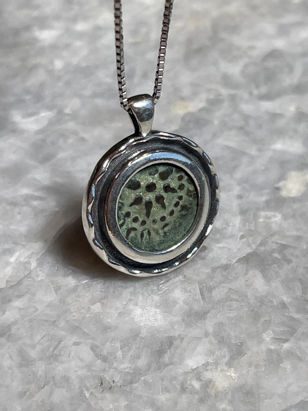 Authentic Widows Mite Coin necklace, 925 Silver, handmade pendant, Biblical jewelry, Ancient coin necklace, Christmas gift, mite necklace