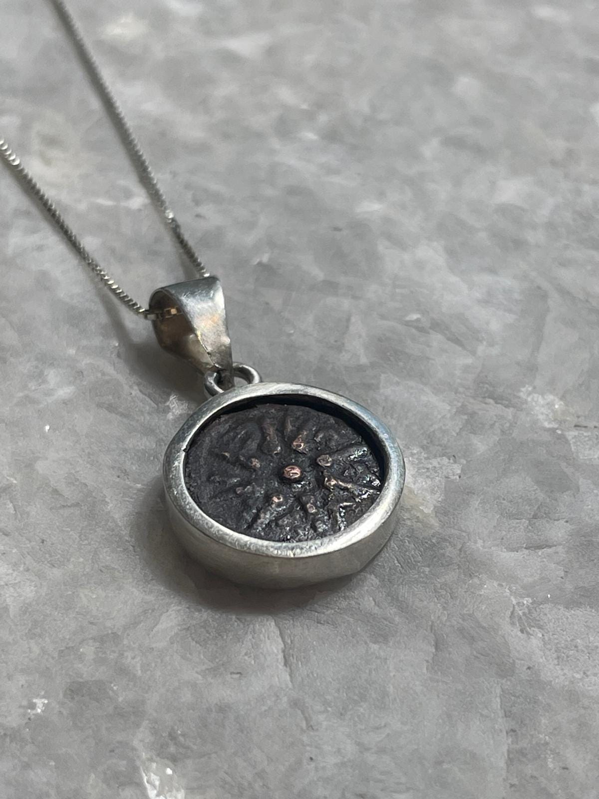 Authentic Widows Mite Coin With Wooden Box And Engraving, 925 Silver, olive wood, biblical jewelry, Ancient coin, Christiangifs