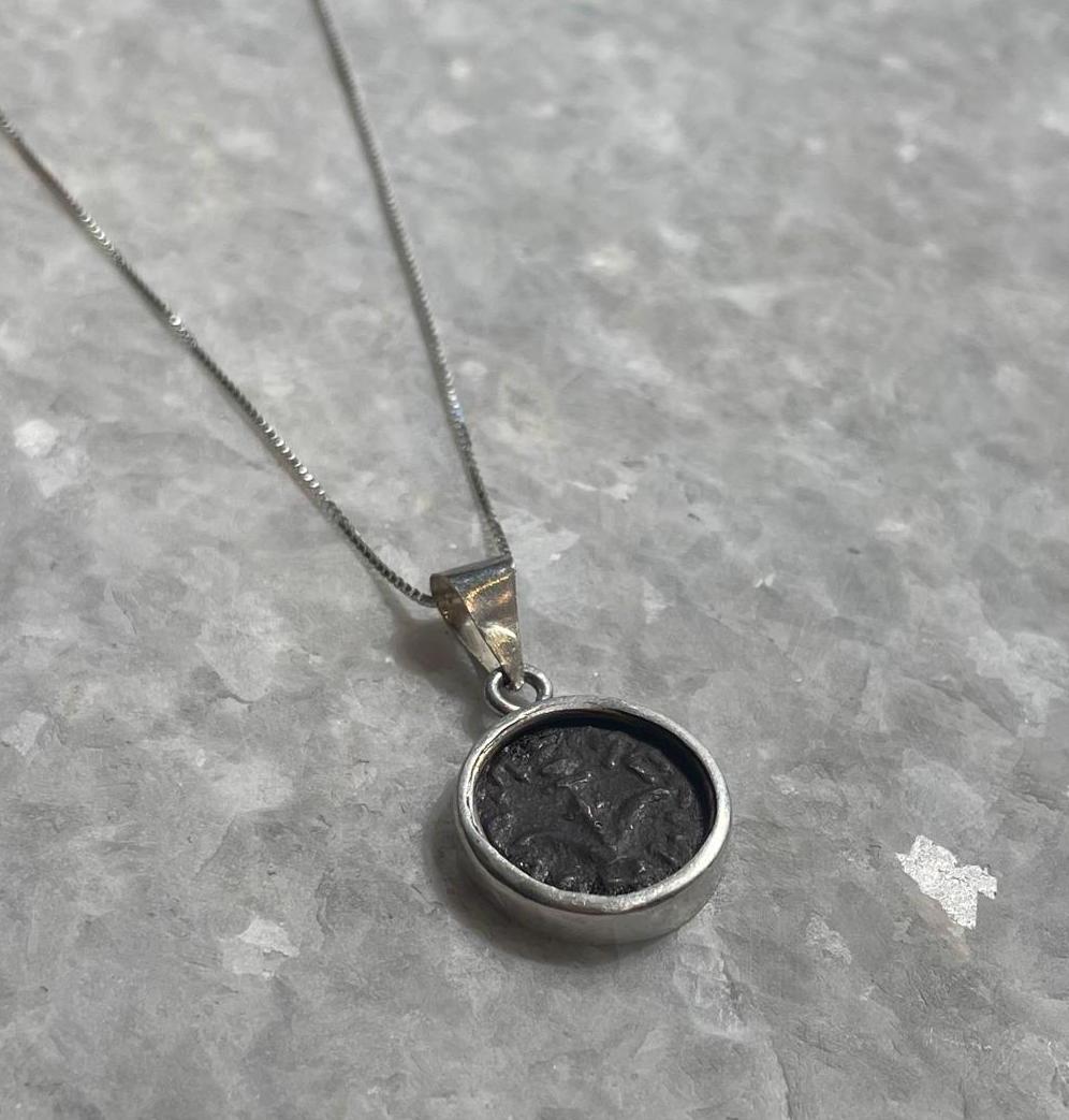 Authentic Widows Mite Coin Pendant, 925 Silver, Biblical jewelry, Christian pendant, Ancient coin, mite pendant, Christian gifts, rare gift