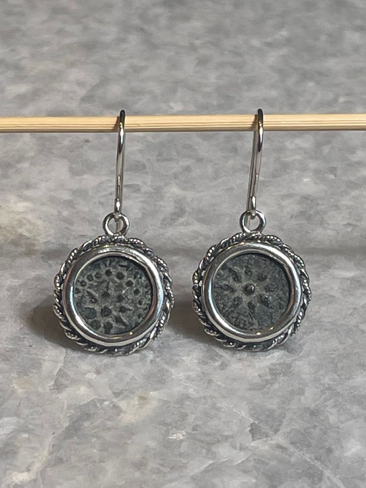 Authentic Widows Mite Coin Earrings, 925 Silver, Biblical jewelry, Christian earrings, Ancient coin, mite earrings, Christian gift