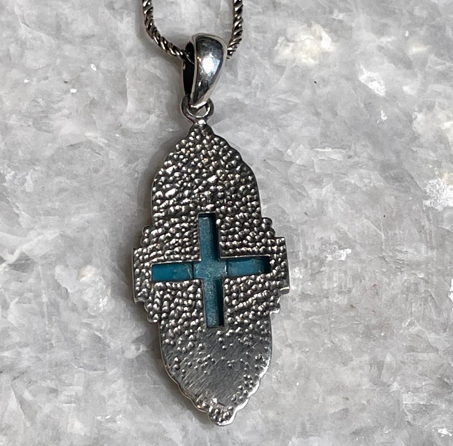 Cross Pendant with roman glass, 925 silver, christian gift, cross pendant, cross necklace, roman glass necklace, birthday unisex jewelry