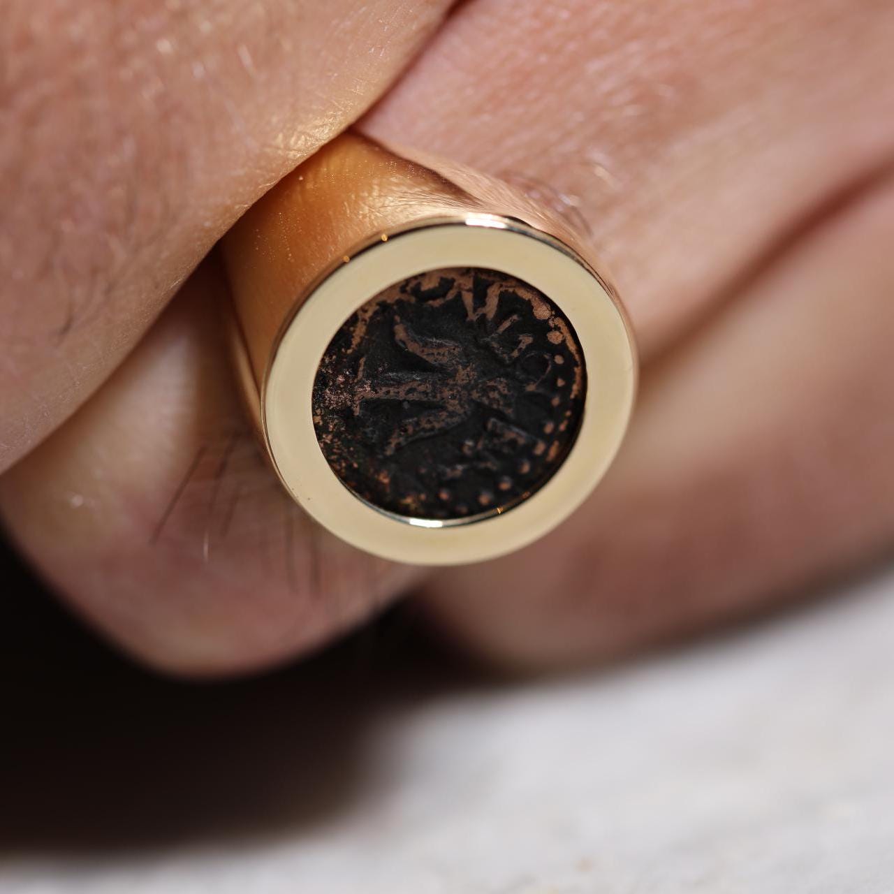The Widow Mite Authentic Coin ring, Mite Ring, 14K solid gold, Christian gift, Religious jewelry, gift for her, gift for Fathers, Unissex ri