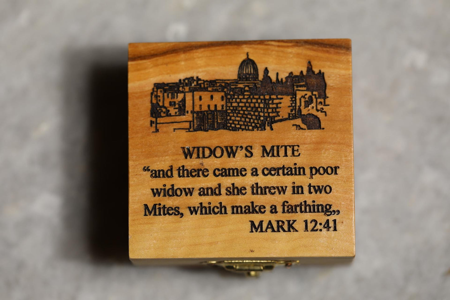 Authentic Widows Mite Coin With Wooden Box And Engraving, 925 Silver, olive wood, biblical jewelry, Ancient coin, Christiangifs