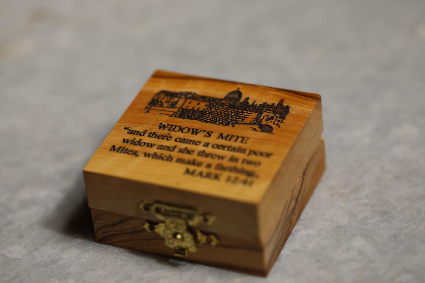 Authentic Widows Mite Coin With Wooden Box And Engraving, 925 Silver, olive wood, biblical jewelry, Ancient coin, Christiangifs