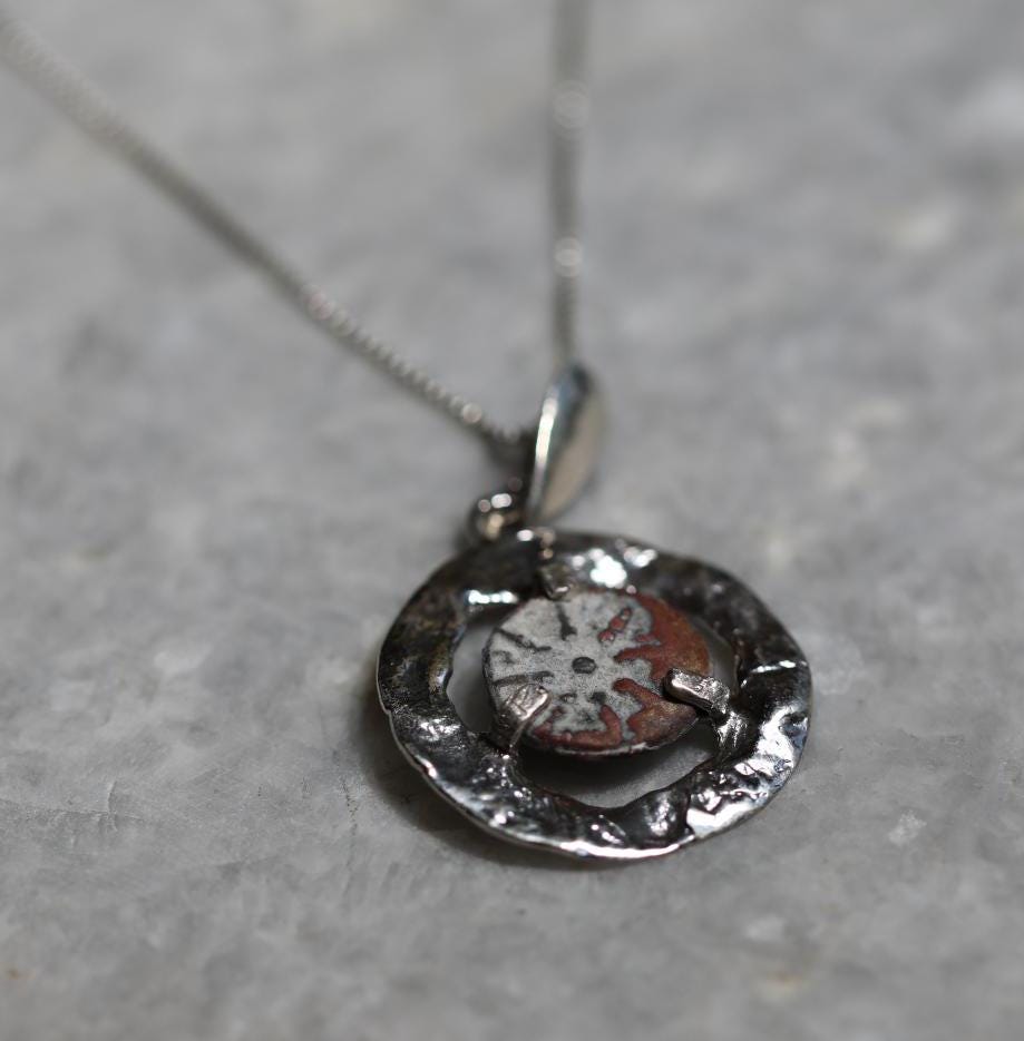 Authentic Widows Mite Coin necklace, 925 Silver, handmade pendant, Biblical jewelry, Ancient coin necklace, Christmas gift, mite necklace