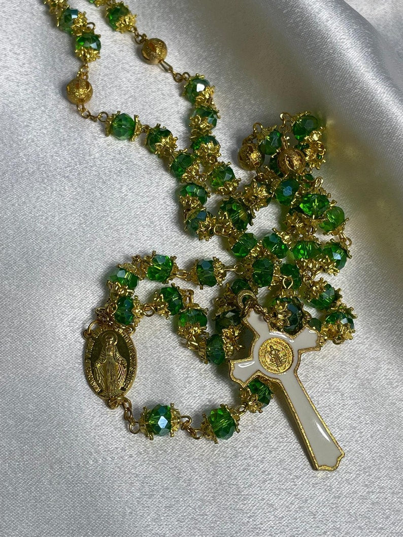 Rosary beads made at the Holy Land with Crucifix, rosary beads, rosary beads catholic, rosary beads first communion, rosary necklace
