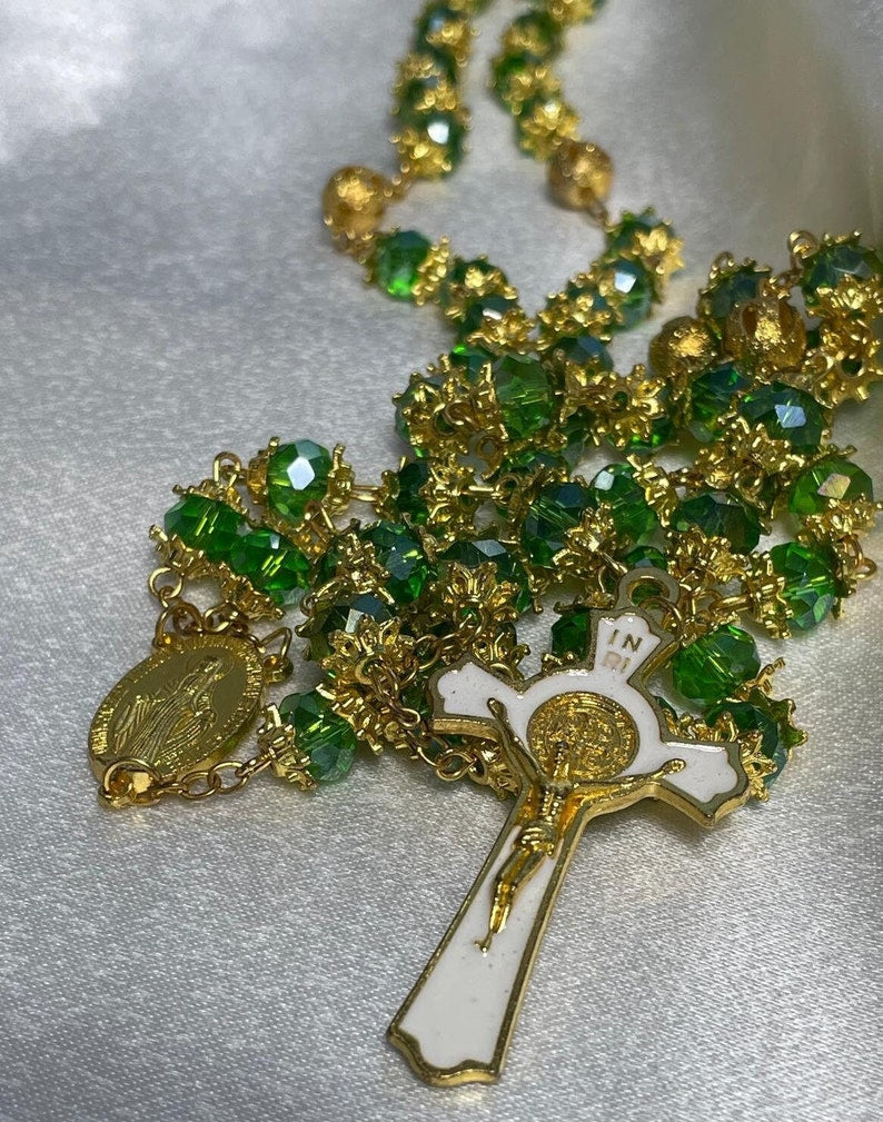 Rosary beads made at the Holy Land with Crucifix, rosary beads, rosary beads catholic, rosary beads first communion, rosary necklace