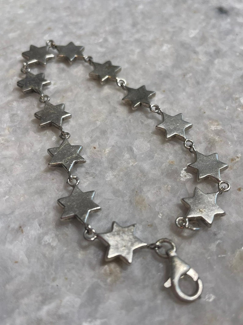 Opal Bracelet, star of david Bracelet, 925 Silver, silver Bracelet, jewish jewelry, jewish star, bat mitzvah gift, bar mitzvah gift