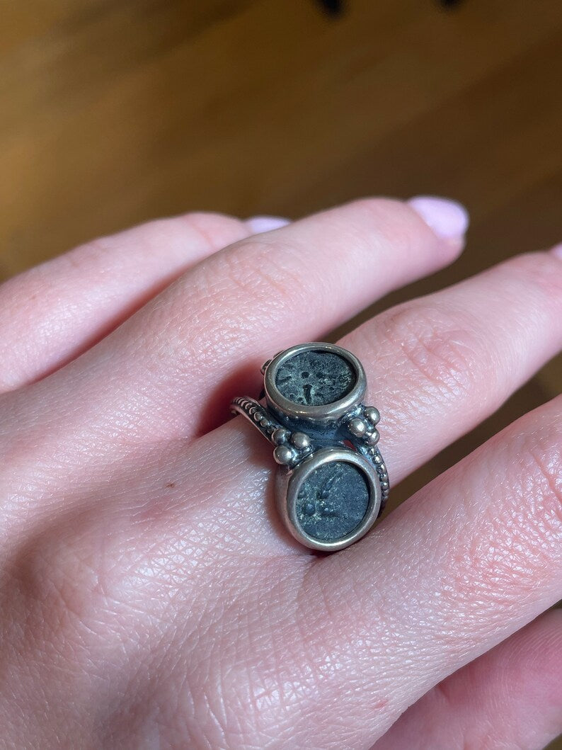 2 Authentic The Widow Mite Coins Jewelry, 925 silver, rare coin, Christian Gift, Religious Gift, gift for him, birthday gift, gift for wife