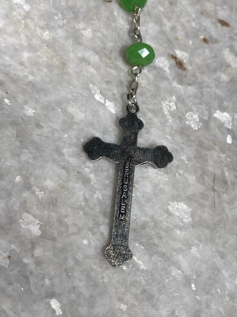 Rosary beads made at the Holy Land with Crucifix, rosary beads, catholic rosary , soil from the holy land, rosary necklace, Orthodox rosary