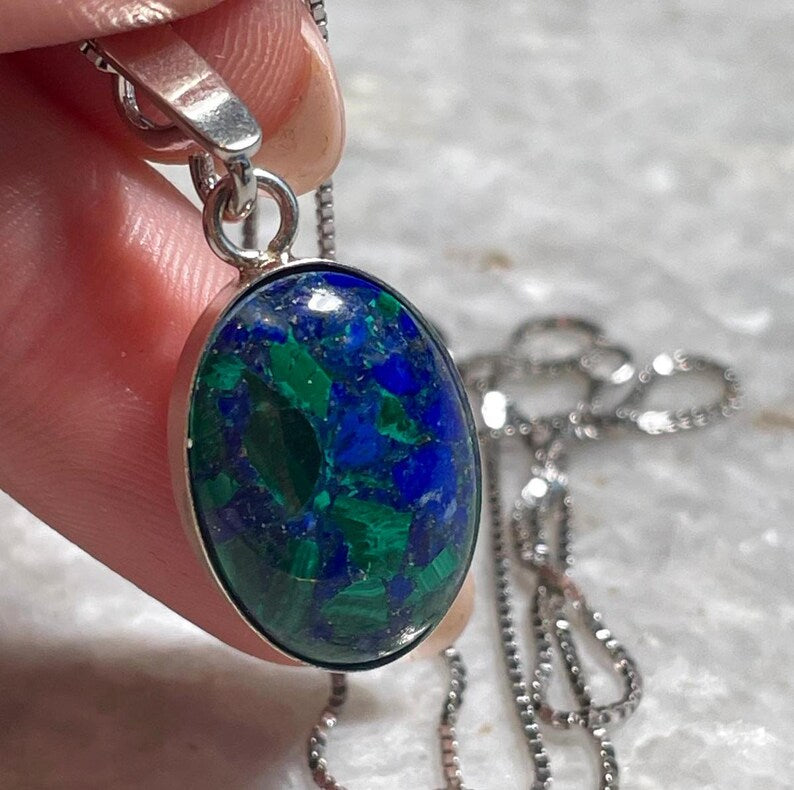 Eilat Stone Silver Necklace, Eilat Stone Jewelry, 925 silver, Silver Necklace, jewish jewelry, Religious Gift, gift for her, gift for him