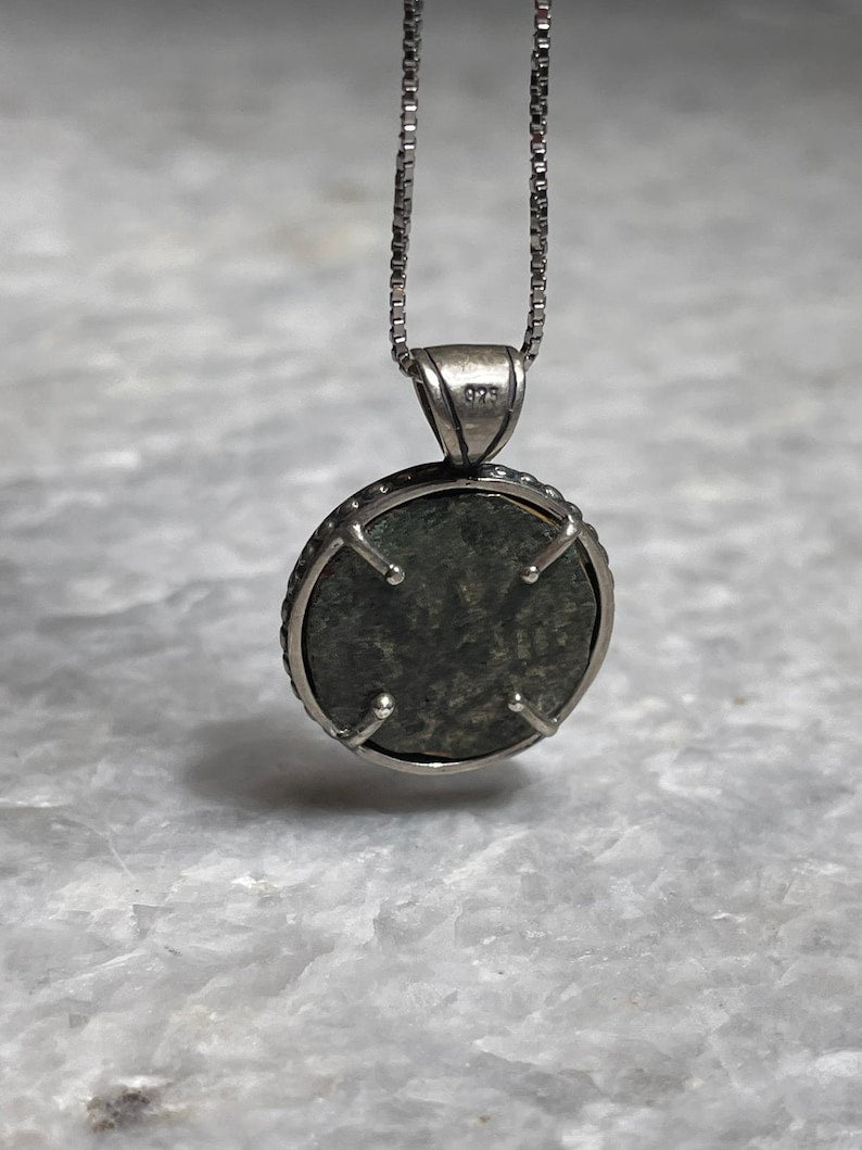 Authentic Masada Coin Necklace, 925 Silver, Coin Jewelry, Rare Coin, Christian gift, jewish gift, coin pendant, Gift For Him, Masada Coin