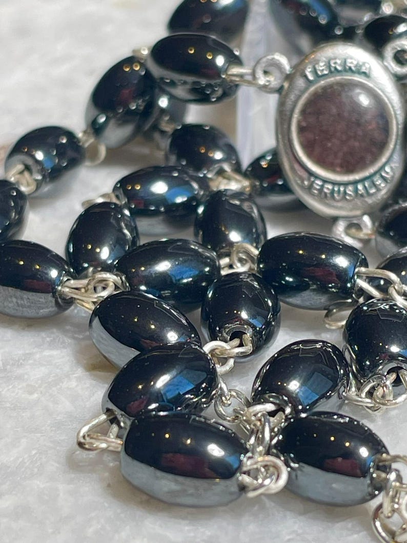 Rosary beads made at the Holy Land, rosary beads, handmade rosary, soil from the holy land, rosary beads catholic for man, rosary necklace