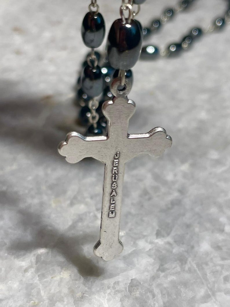 Rosary beads made at the Holy Land, rosary beads, handmade rosary, soil from the holy land, rosary beads catholic for man, rosary necklace