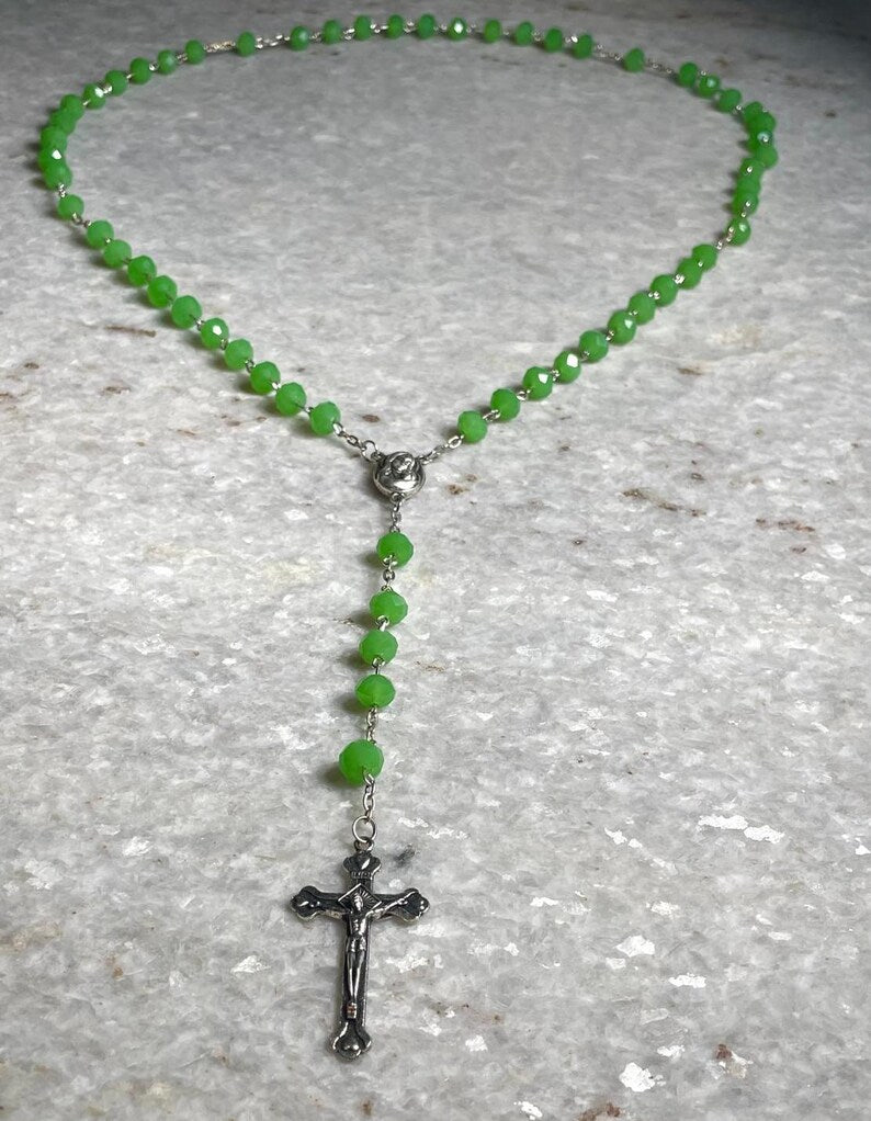 Rosary beads made at the Holy Land with Crucifix, rosary beads, catholic rosary , soil from the holy land, rosary necklace, Orthodox rosary