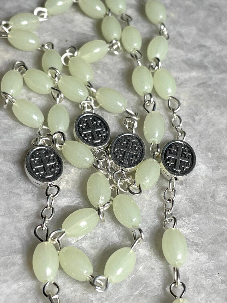 Rosary beads made at the Holy Land with Crucifix, rosary beads, rosary beads catholic, rosary beads first communion, rosary necklace