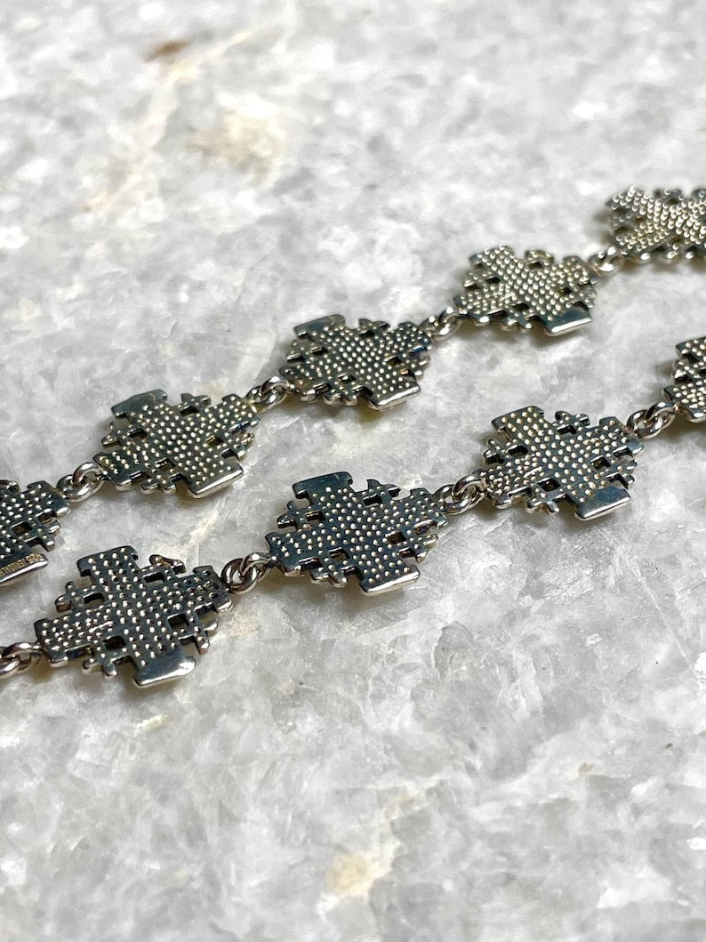 Jerusalem Cross Bracelets, blue opal Jewelry, 925 silver, Silver Cross Bracelets, Christian gift, Religious Gift, gift for her