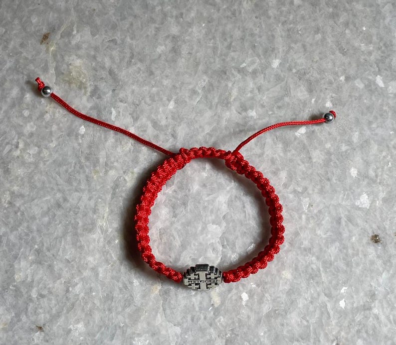 2 Red String Bracelets with Jerusalem Cross, Kabbalah Red Braided Bracelet, Cross Bracelets, Evil Eye Protection, Christmas gift