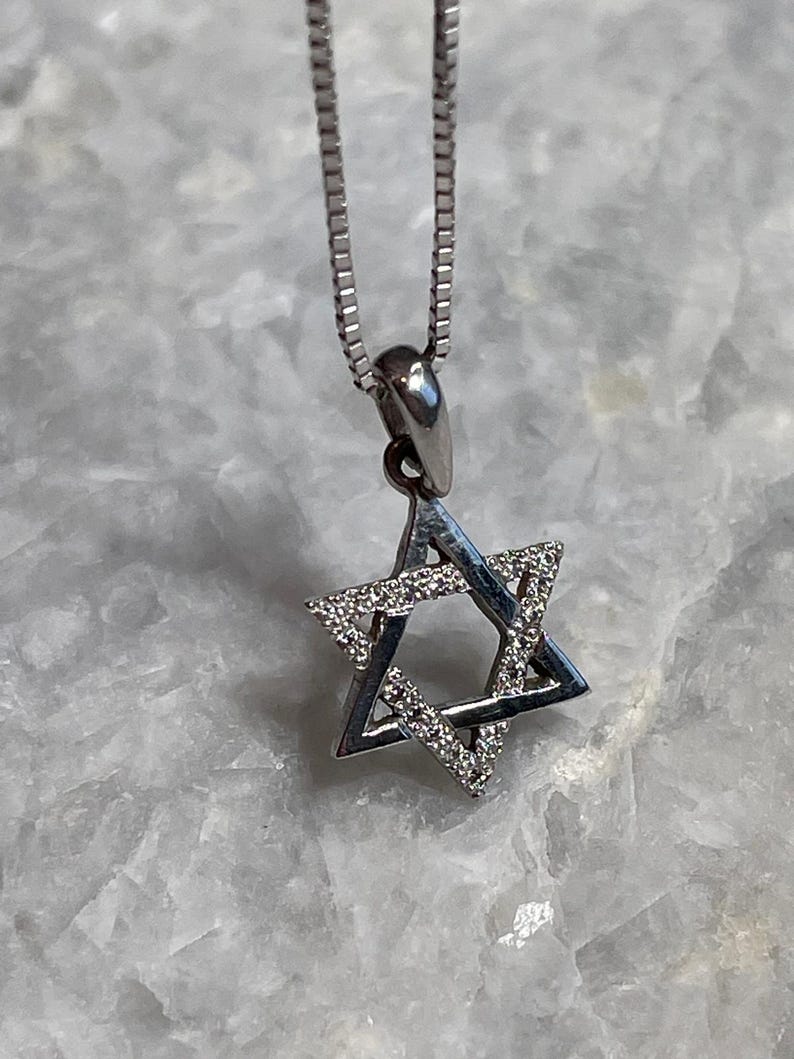 Diamonds Star of David Necklace, 14k Gold, bat mitzvah gift, Dimonds Magen David pendant, jewish star necklace, jewish necklace, jewish star